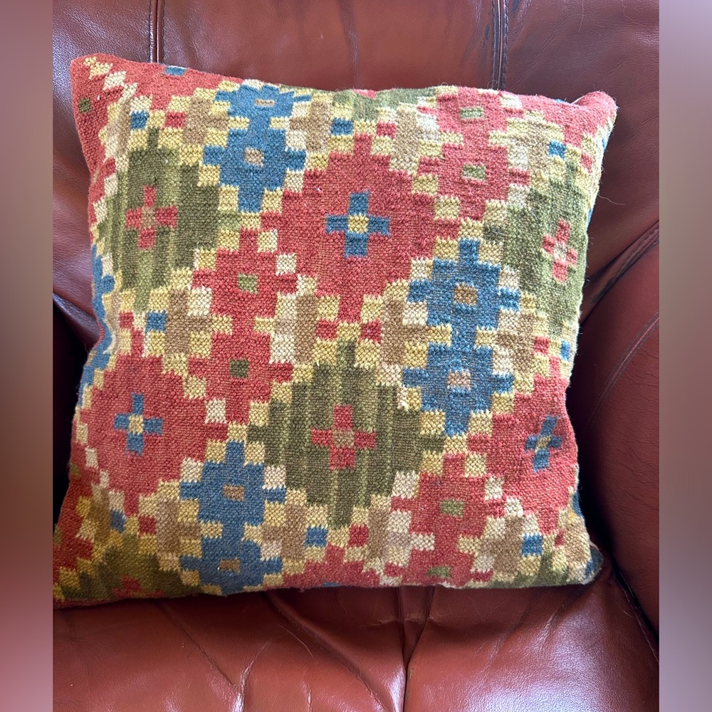 Pottery Barn Square Kilim Tapestry Pillow - Picture 6 of 6